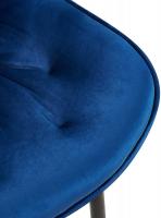 2er Set Esszimmerstuhl Wallace Samt blau 