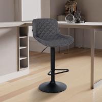 2er Set Barhocker Kasson Stoff  schwarz 