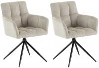 2er Set Esszimmerstuhl Jonah Stoff taupe