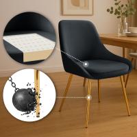 Esszimmerstuhl Elmira Samt gold schwarz 