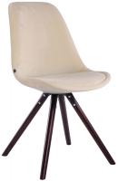 4er Set Stühle Toulouse Samt Rund cappuccino (eiche) creme 
