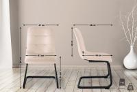 2er Set Esszimmerstuhl Vermont Samt creme 