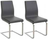 2er Set Esszimmerstühle Belfort grau 