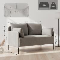 Ziden Couch 2 Sitzer Stoff taupe