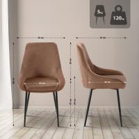 2er Set Esszimmerstuhl Elmira Samt schwarz braun 