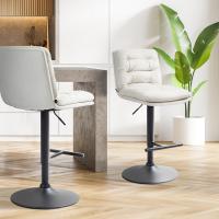 2er Set Barhocker Damar Samt schwarz  creme 