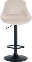 2er Set Barhocker Lazio Samt schwarz creme 