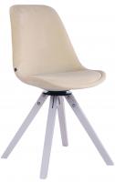 Esszimmerstuhl Troyes Samt Square weiß (eiche) creme