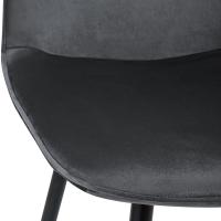 2er Set Esszimmerstuhl Maryam Samt  dunkelgrau 