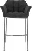 Barhocker Damaso E Cord mit 4-Fuß Gestell dunkelgrau 