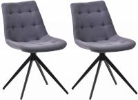 2er Set Esszimmerstuhl Merna Stoff dunkelgrau 2er Set Esszimmerstuhl Merna Stoff dunkelgrau