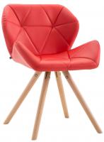 Besucherstuhl Tyler Kunstleder Natura Rund rot 