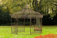Luxus Pavillon Romantik V2 rund 350 cm antik braun 