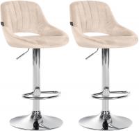 2er Set Barhocker Milet Samt C creme