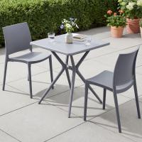 Gartenmöbel-Set Amino mit 2 Stühlen grau 
