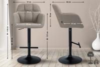 Barhocker Natoma Stoff schwarz taupe 