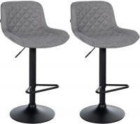 2er Set Barhocker Kasson Stoff  dunkelgrau
