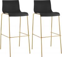 2er Set Barhocker Hoover Kunststoff 4-Fuß Gold schwarz 2er Set Barhocker Hoover Kunststoff 4-Fuß Gold schwarz