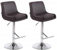 2er Set Barhocker Club Kunstleder chrom braun