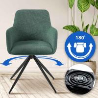 2er Set Esszimmerstuhl Olema Stoff grün 