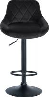 2er Set Barhocker Lazio Samt schwarz schwarz 