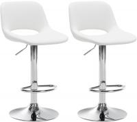 2er Set Barhocker Camden Kunstleder chrom weiß 