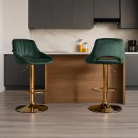 2er Set Barhocker Milet Samt G grün 