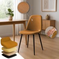 4er Set Esszimmerstuhl Maryam Stoff orange 