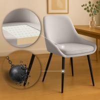 2er Set Esszimmerstuhl Elmira Samt schwarz grau 