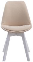 4er Set Besucherstühle Borneo V2 Weiß Stoff  creme 