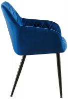 2er Set Esszimmerstuhl Monett Samt B dunkelblau 