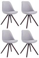 4er Set Stühle Toulouse Stoff Rund cappuccino (eiche) grau