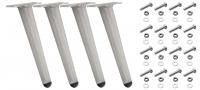 4er Set Möbelfüße 26 cm hellgrau 