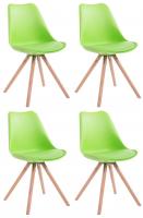 4er Set Stühle Toulouse Kunstleder Rund natura  grün