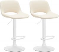 2er Set Barhocker Camden Kunstleder weiß creme 