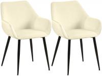 2er Set Esszimmerstuhl Luena Samt creme 