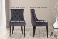 4er Set Esszimmerstühle Aberdeen Samt antik dunkelgrau 