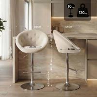 Barhocker London Samt chrom creme Barhocker London Samt chrom creme