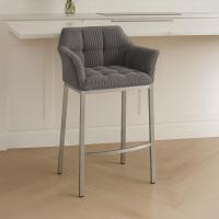 Barhocker Damaso E Cord mit 4-Fuß Gestell taupe