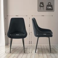 2er Set Esszimmerstuhl Elmira Samt schwarz schwarz 
