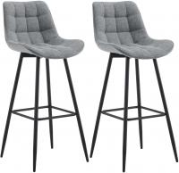 2er Set Barhocker Dartford Stoff  grau 