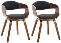 2er Set Stühle Kingston Stoff walnuss/schwarz 
