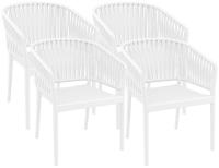 4er Set Stühle Portofino mit Armlehne weiß