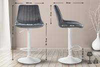 2er Set Barhocker Toni Samt weiß dunkelgrau 2er Set Barhocker Toni Samt weiß dunkelgrau