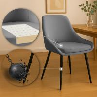 2er Set Esszimmerstuhl Elmira Samt schwarz dunkelgrau 