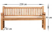 Teakbank Jackson 220 cm teak Teakbank Jackson 220 cm teak