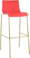 Barhocker Hover Kunststoff 4-Fuß Gold rot 