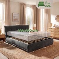 Bett Mirka 180x200 cm Stoff dunkelgrau 