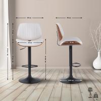 2er Set Barhocker Clawson Stoff schwarz walnuss/creme 