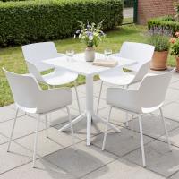 Gartenmöbel-Set Norva mit 4 Stühlen weiß 